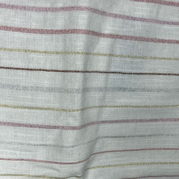 New! LOFT Petite Off White Striped A-Line Short Linen Blend Women’s Skirt SZ 0P - Picture 8 of 12